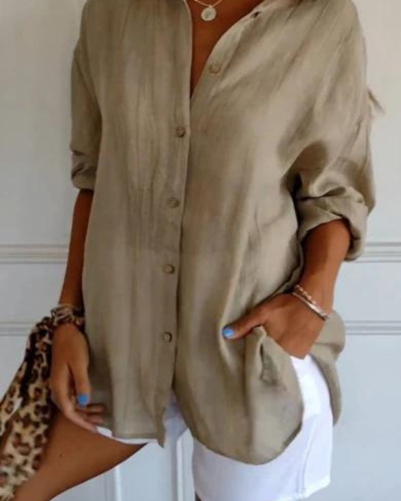 Amelvia Mira Pleated Linen Shirt – Timeless Elegance & All-Day Comfort