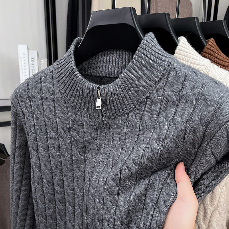 Men’s Thick Jacquard Turtleneck Sweater