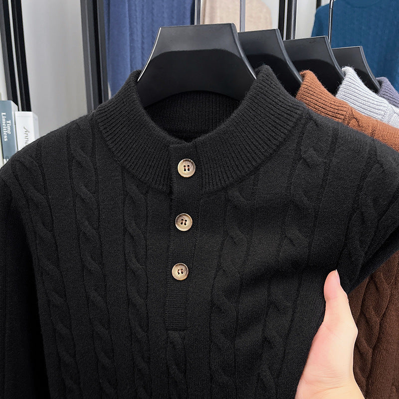 Men’s Thick Jacquard Turtleneck Sweater