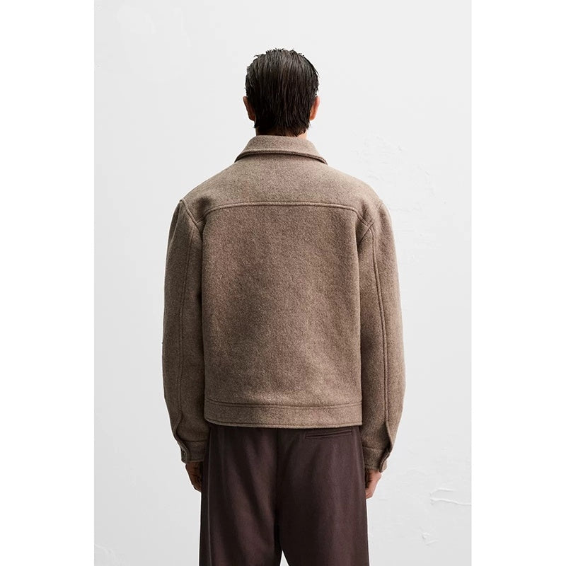 Men’s Wool Blend Casual Lapel Jacket