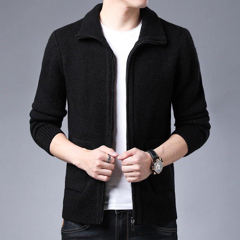 Men’s Zipper Knitted Alpaca Fleecefiber Jacket