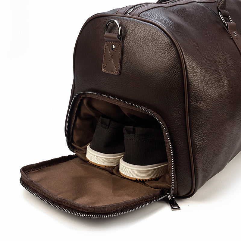 Varello Leather Weekender Duffle Bag
