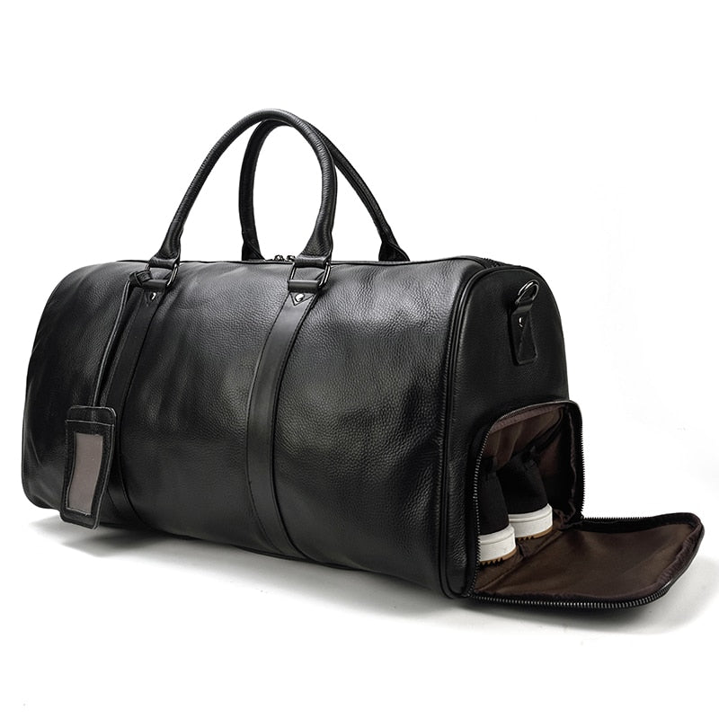 Varello Leather Weekender Duffle Bag