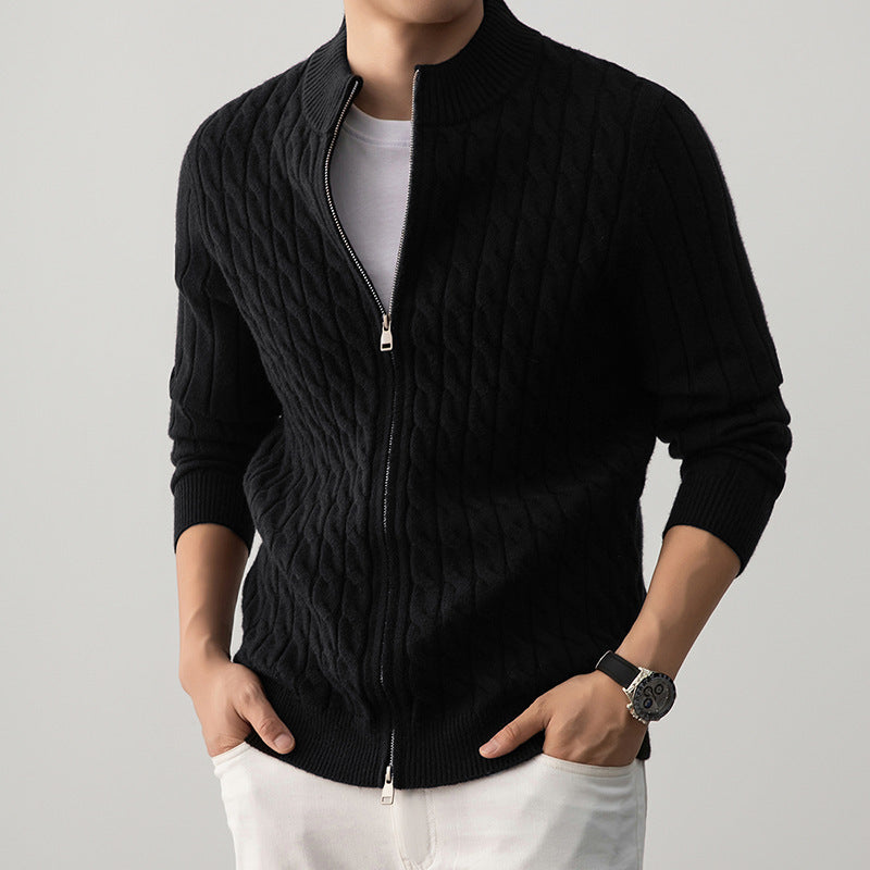 Men’s Thick Jacquard Turtleneck Sweater