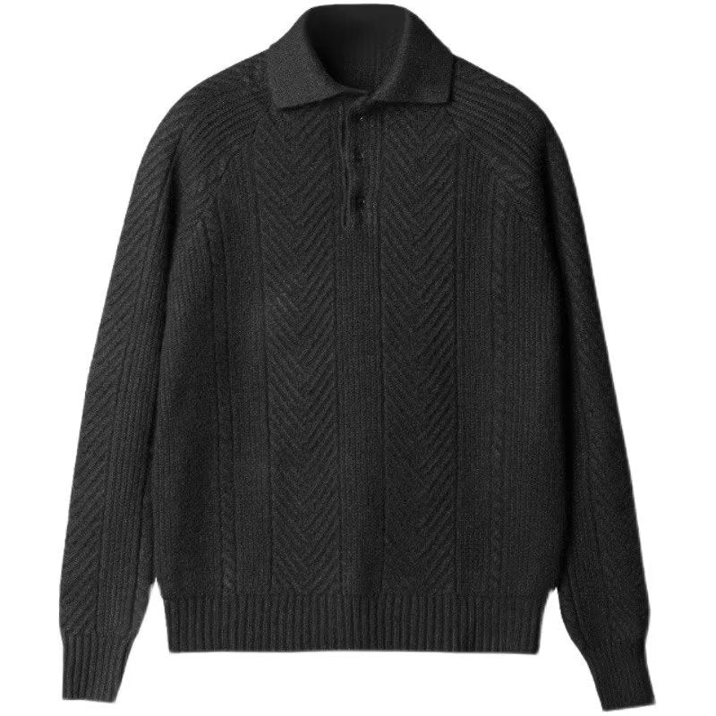 Vaarma Lapel Knit Pullover — Timeless Warmth, Modern Elegance