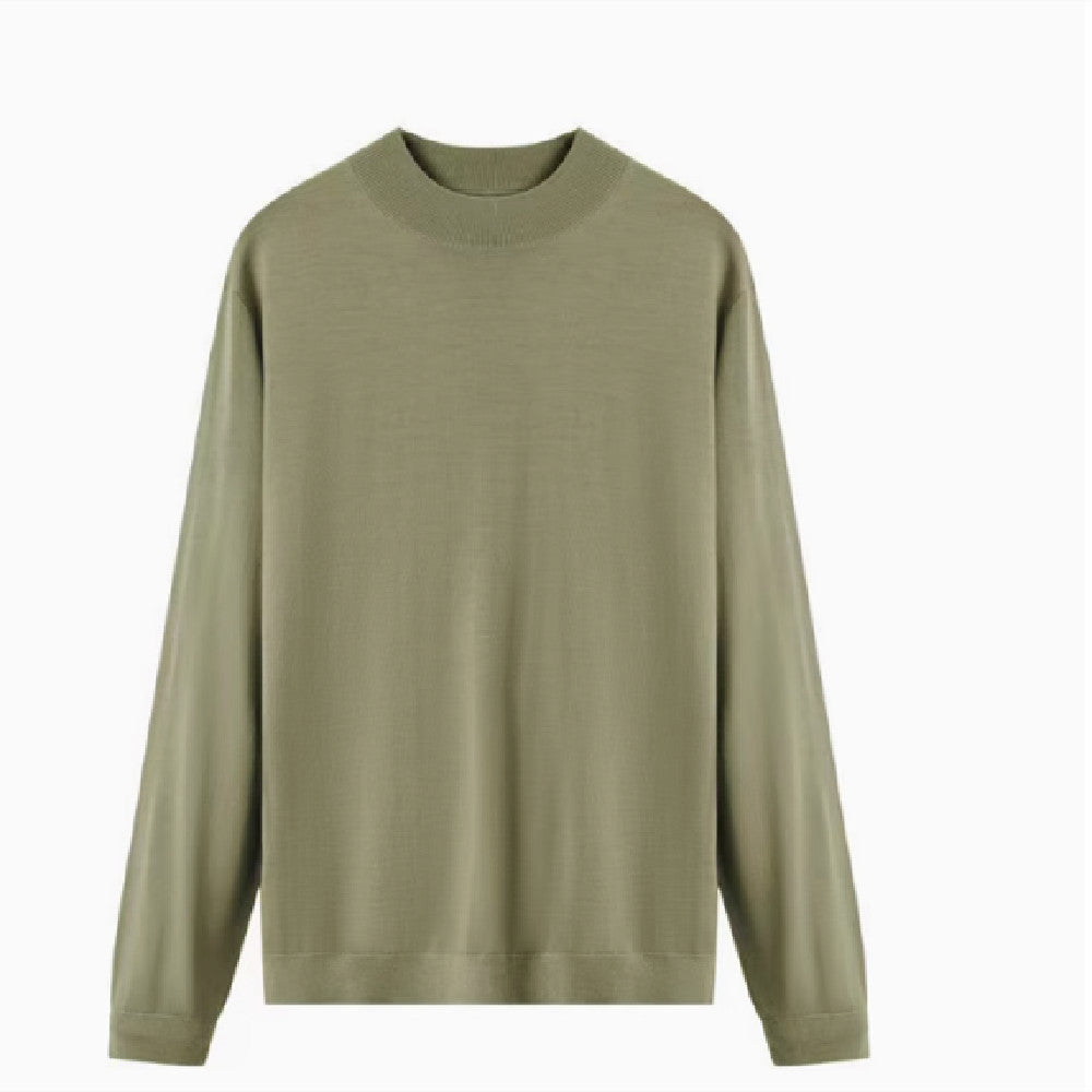 Self-heating Solid Color Basic Half Turtleneck Men's Sweater