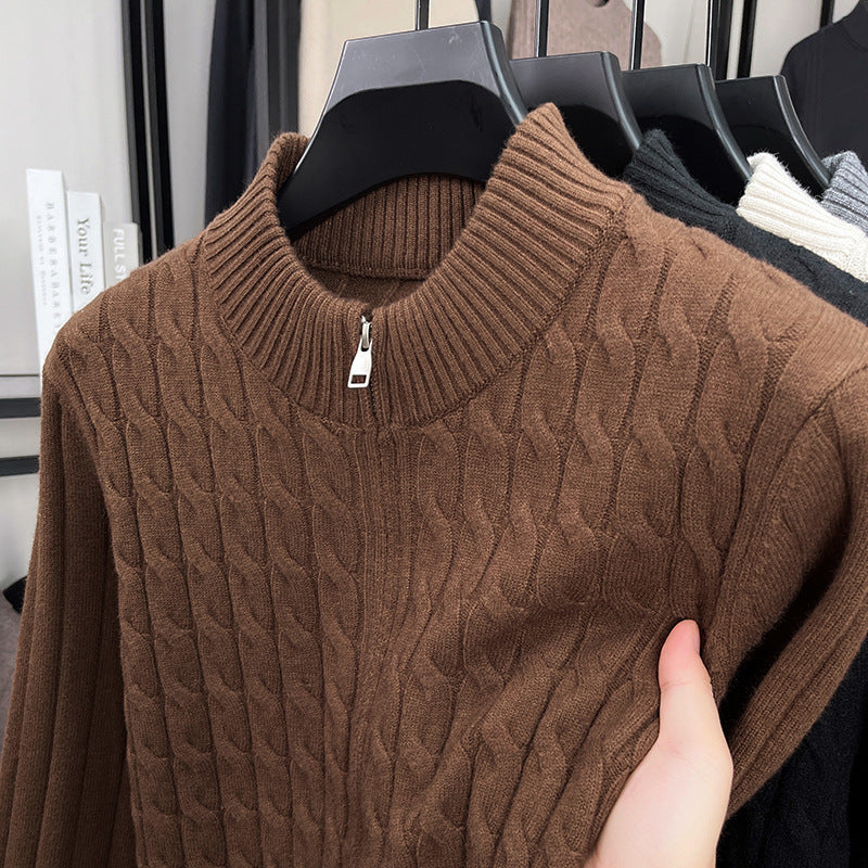 Men’s Thick Jacquard Turtleneck Sweater
