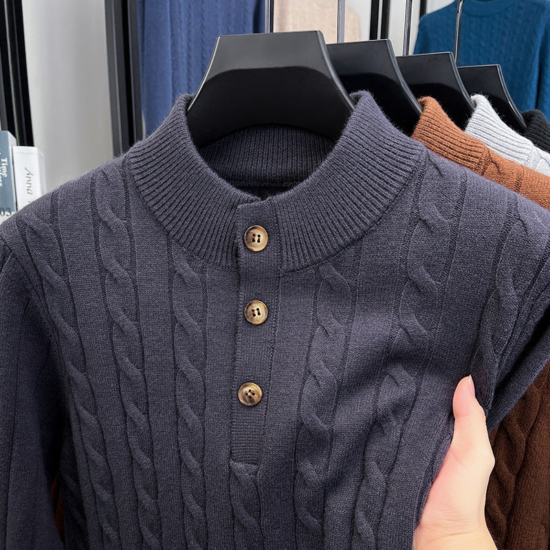 Men’s Thick Jacquard Turtleneck Sweater