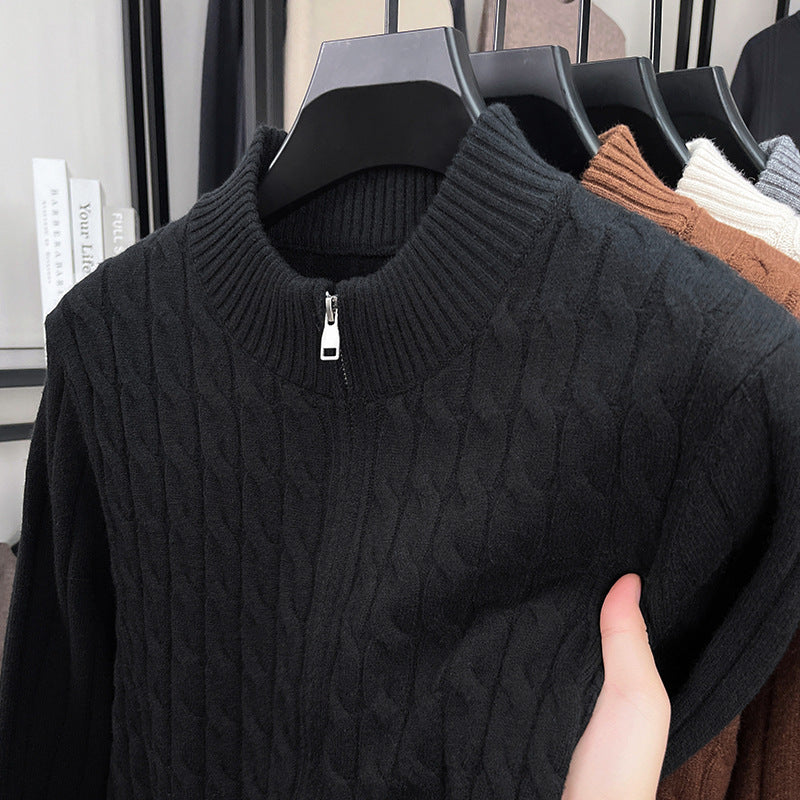 Men’s Thick Jacquard Turtleneck Sweater