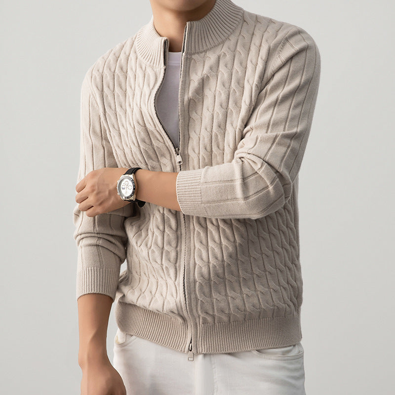 Men’s Thick Jacquard Turtleneck Sweater