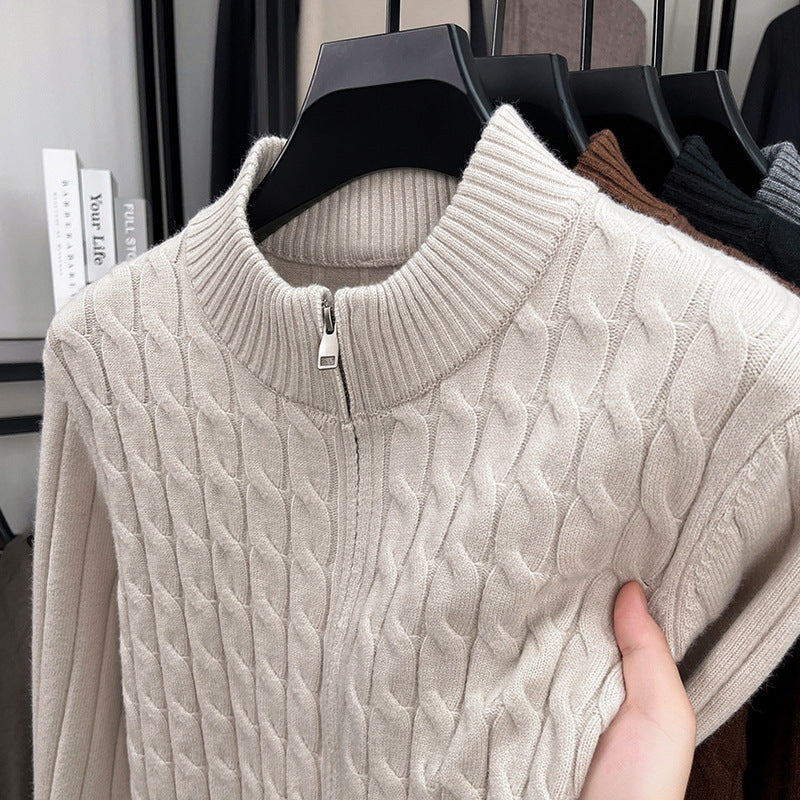 Men’s Thick Jacquard Turtleneck Sweater
