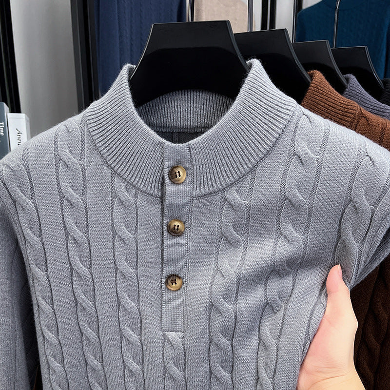 Men’s Thick Jacquard Turtleneck Sweater