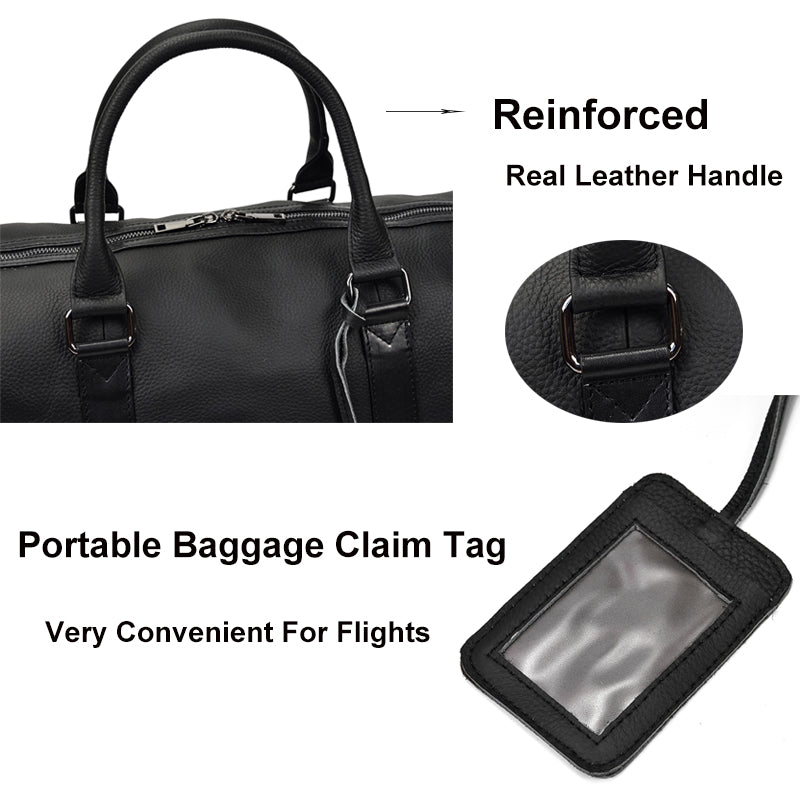 Varello Leather Weekender Duffle Bag