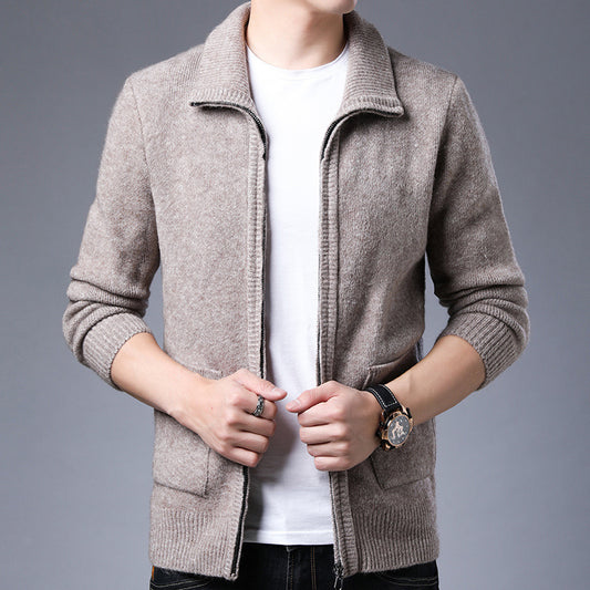 Men’s Zipper Knitted Alpaca Fleecefiber Jacket