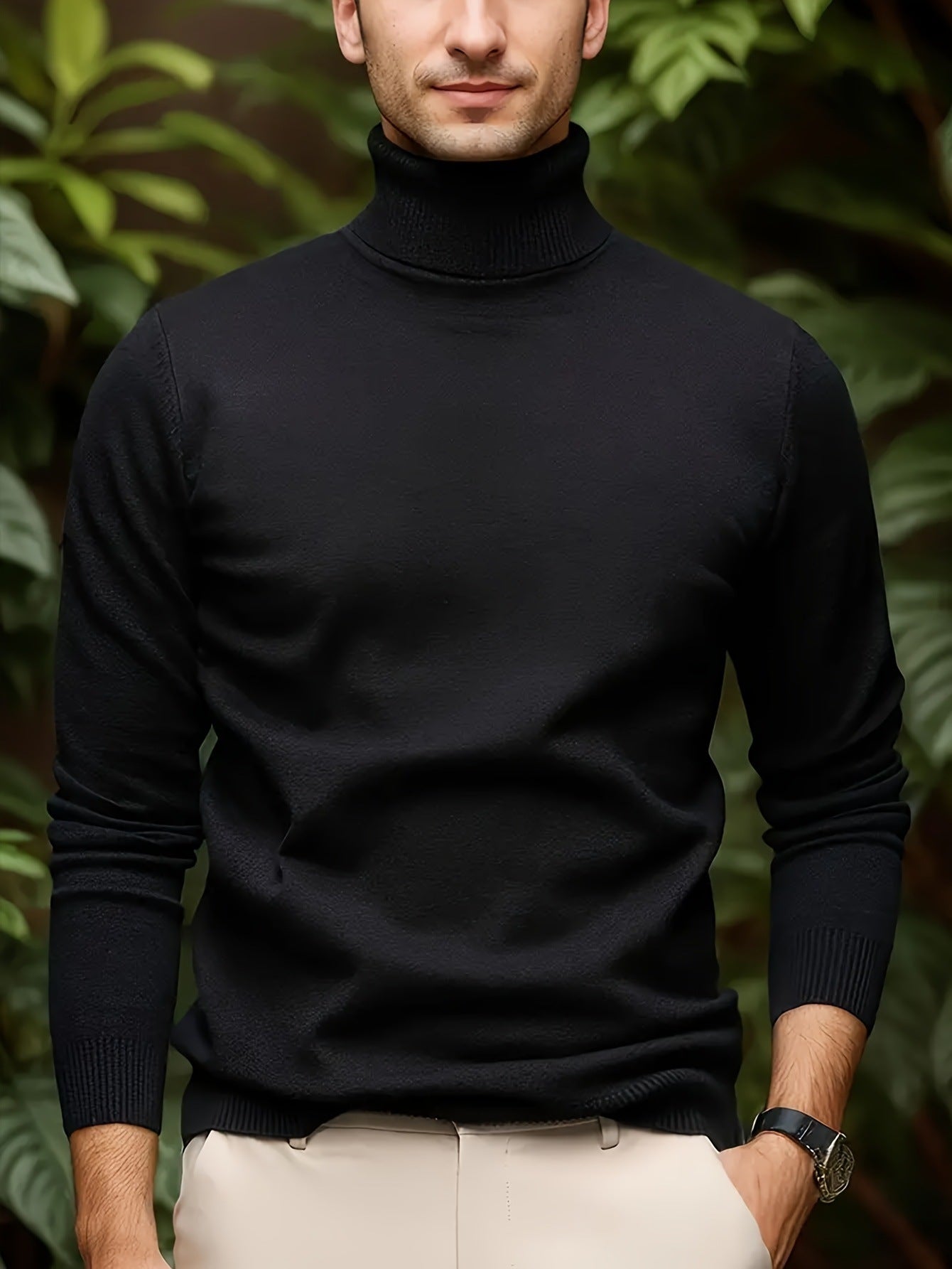 Men’s Soft Viscose Turtleneck Sweater