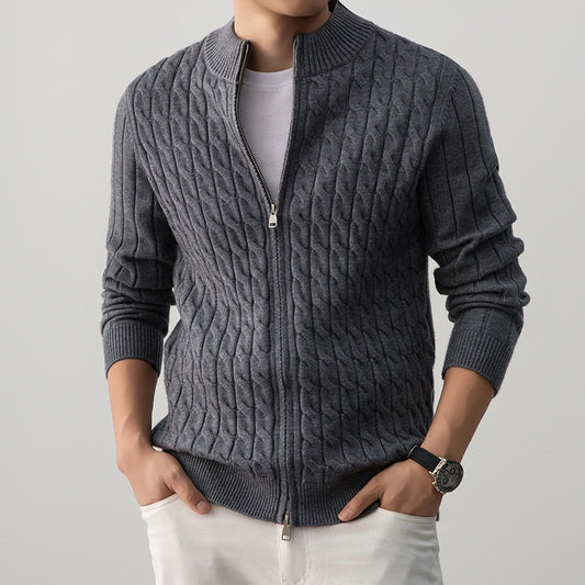 Men’s Thick Jacquard Turtleneck Sweater