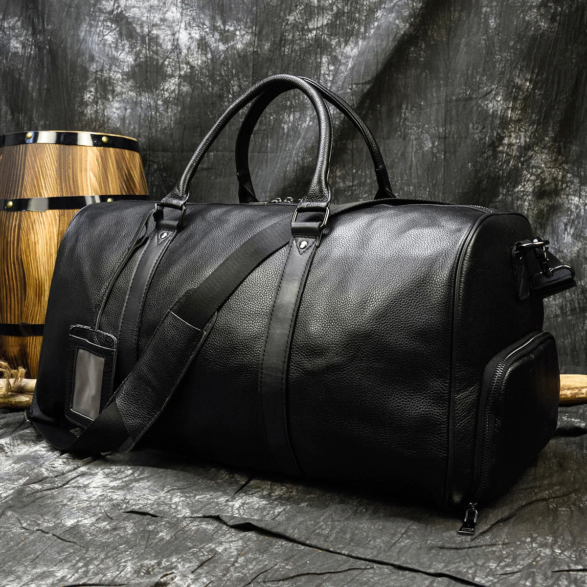 Varello Leather Weekender Duffle Bag