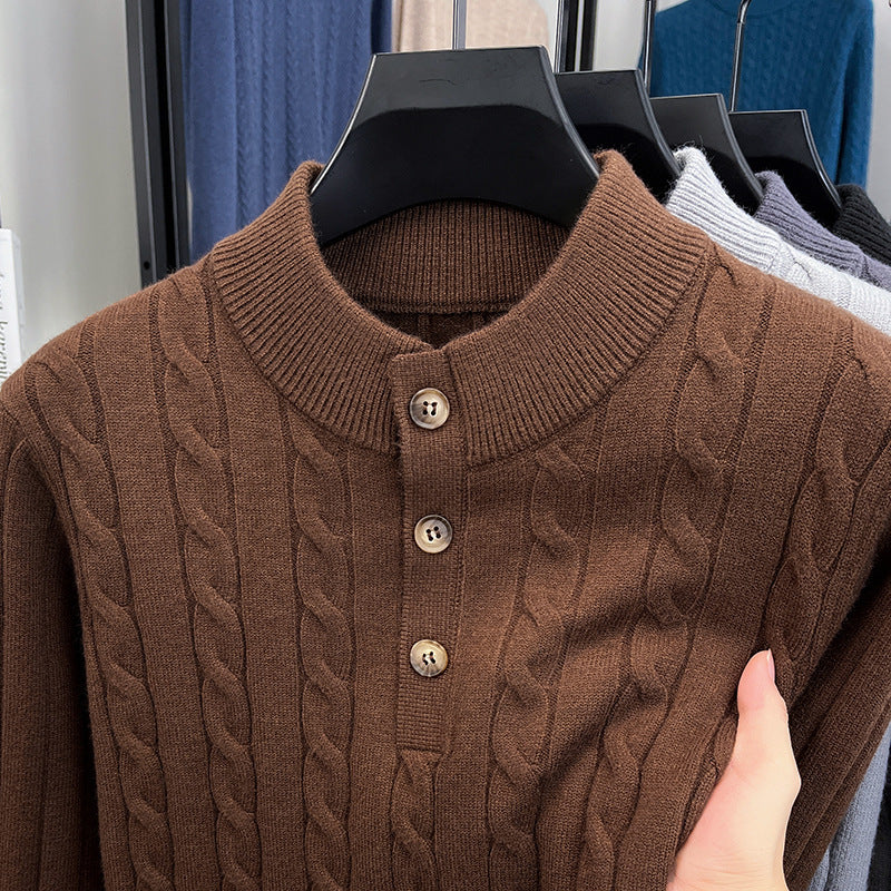 Men’s Thick Jacquard Turtleneck Sweater